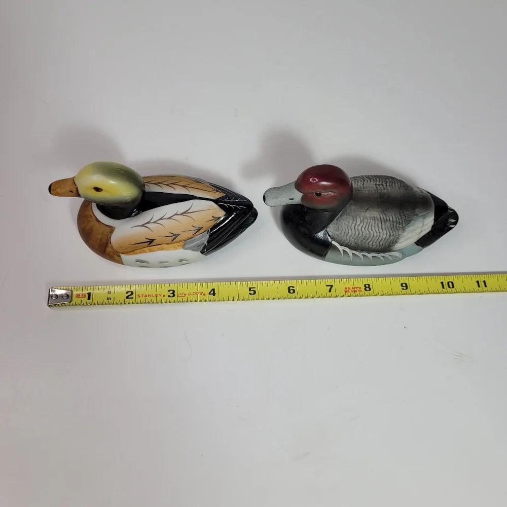 Two Beautifully Handpainted Small Porcelain Duck Figures Vintage RARE